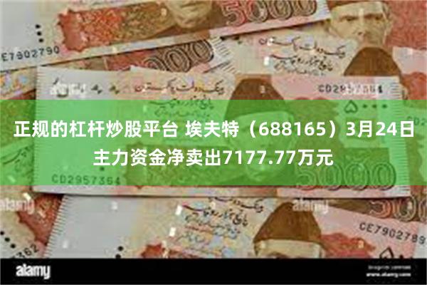 正规的杠杆炒股平台 埃夫特（688165）3月24日主力资金净卖出7177.77万元