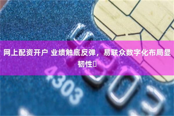 网上配资开户 业绩触底反弹，易联众数字化布局显韧性‌