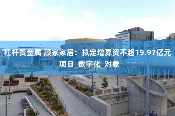 杠杆贵金属 顾家家居：拟定增募资不超19.97亿元_项目_数字化_对象